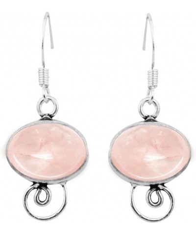 Gemstone Dangle Earrings For Women, Handmade Dangle Earrings For Women Rose Quartz $9.89 Earrings