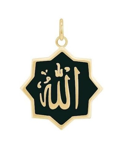 Allah Necklace Pendant in Solid 14k Gold, Made in America Pendant Only Black Enamel Yellow Gold $151.80 Necklaces