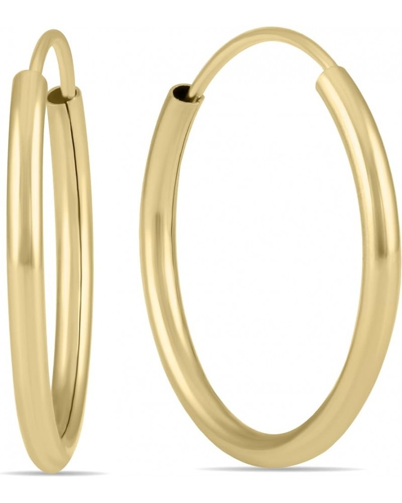 10MM - 80MM Endless Hoop Earring 14k Yellow Gold 16mm $29.44 Earrings