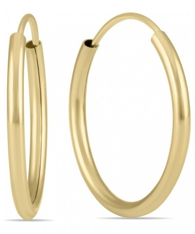 10MM - 80MM Endless Hoop Earring 14k Yellow Gold 16mm $29.44 Earrings