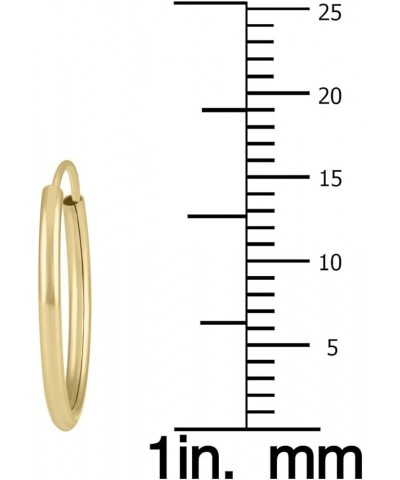 10MM - 80MM Endless Hoop Earring 14k Yellow Gold 16mm $29.44 Earrings