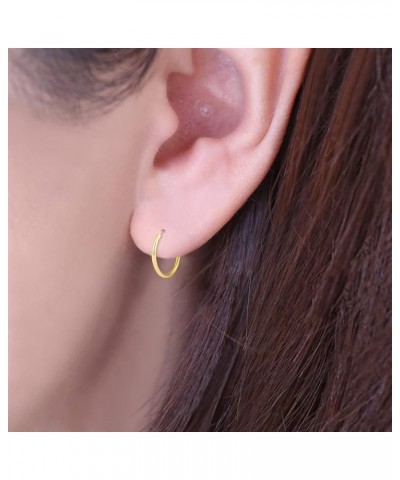 10MM - 80MM Endless Hoop Earring 14k Yellow Gold 16mm $29.44 Earrings