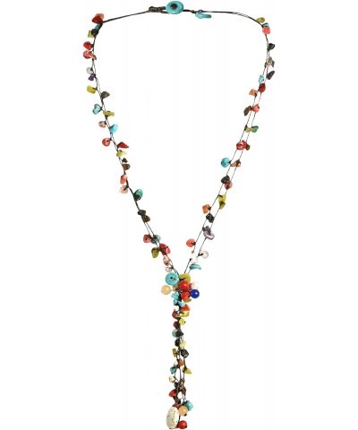 Elegant Handcrafted Colorful Cluster of Stones Multistrand Drop Statement Necklace, 25 inch $15.23 Necklaces