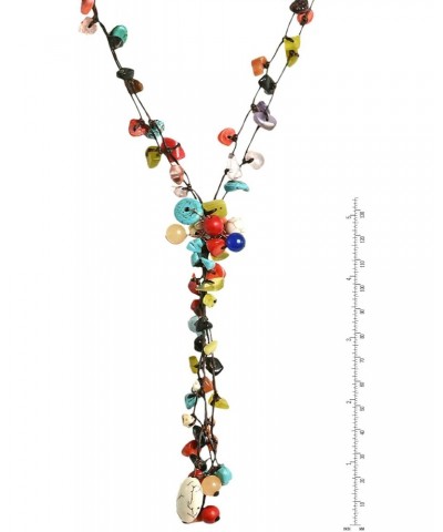 Elegant Handcrafted Colorful Cluster of Stones Multistrand Drop Statement Necklace, 25 inch $15.23 Necklaces