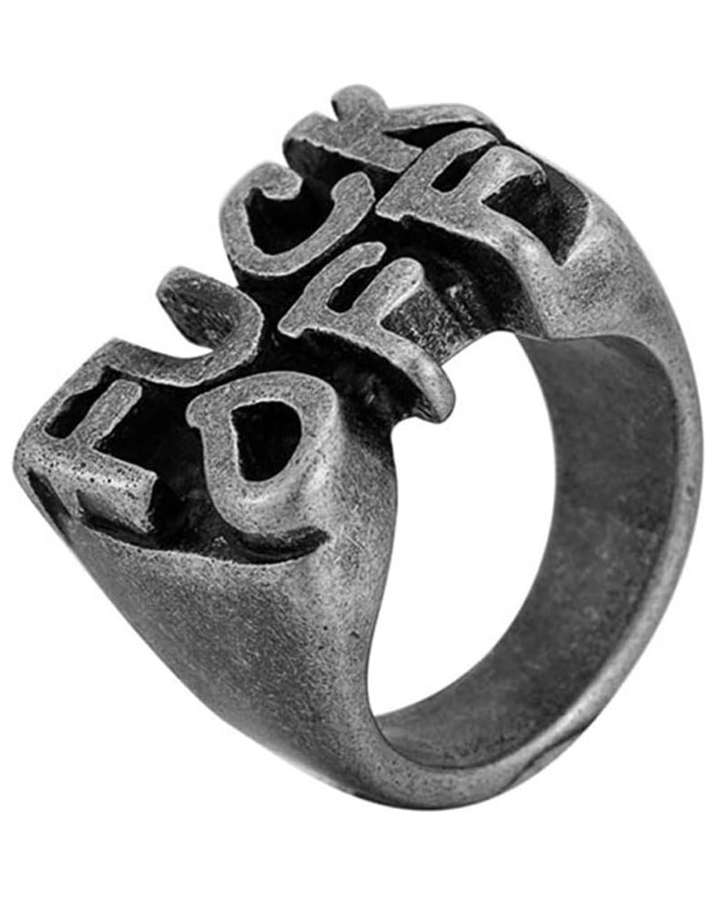 Stainless Steel Cool Statement Signet Ring Fuck Off Middle Finger Hip Hop Punk Biker Rings for Men Women Ancient Silver $8.92...