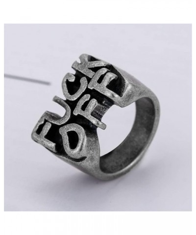 Stainless Steel Cool Statement Signet Ring Fuck Off Middle Finger Hip Hop Punk Biker Rings for Men Women Ancient Silver $8.92...