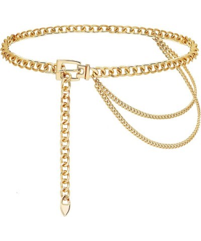 Chain Belt for Women Girls Gold Metal Waist Chain Multilayer Chunky Chain Belts for Dress Gold S: 90CM/35.4IN $9.87 Body Jewelry