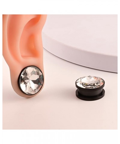 2PCS Simple Elegant Zircon Hypoallergenic Stainless Steel 0g 2g Plugs Ear Gauges Tunnels Piercing Expander Stretchers Fashion...