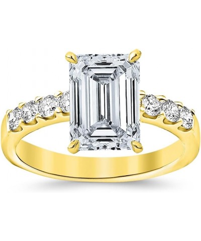 14K White Gold 2.5 Carat LAB GROWN DIAMOND Classic Prong Set Emerald Cut Diamond Engagement Ring (G-H Color VS1-VS2 Clarity 2...