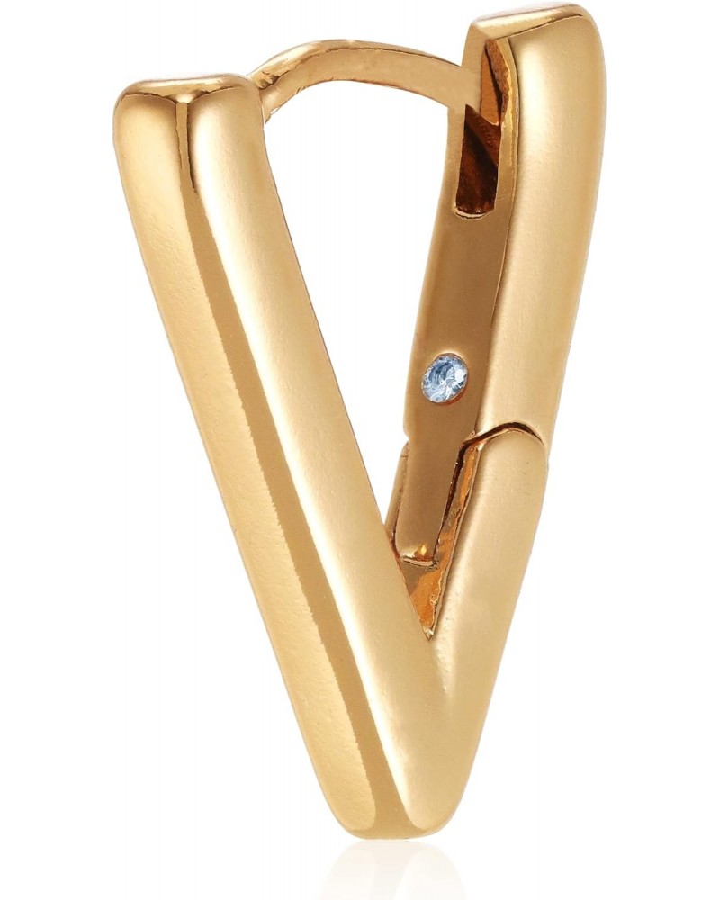 V Hinge Huggie Earrings Gold One Size $15.18 Earrings