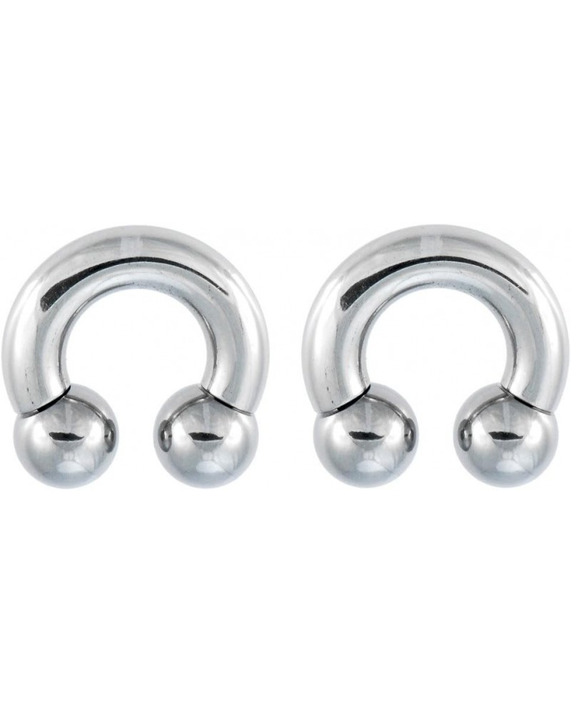 Pair of (8g, 6g, 4g, 2g, 0g, 00g) Hypoallergenic Surgical Steel Horseshoe Ring Lip, Belly, Nipple, Cartilage, Tragus, Septum,...