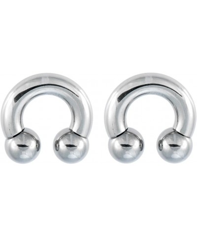 Pair of (8g, 6g, 4g, 2g, 0g, 00g) Hypoallergenic Surgical Steel Horseshoe Ring Lip, Belly, Nipple, Cartilage, Tragus, Septum,...