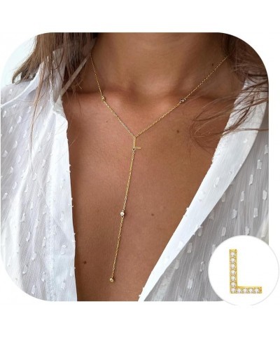 Long Initial Necklaces for Women - Dainty 16K Gold Plated Teen Girl Gifts Letter Initial Necklaces for Women Teen Girls Gold ...