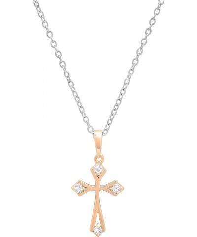 0.10 Carat (ctw) Round White Diamond Ladies Cross Pendant 1/10 CT, Available in Metal 10K/14K/18K Gold & 925 Sterling Silver ...