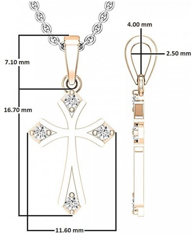 0.10 Carat (ctw) Round White Diamond Ladies Cross Pendant 1/10 CT, Available in Metal 10K/14K/18K Gold & 925 Sterling Silver ...