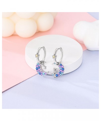 925 Sterling Silver Hoop Earrings for Women Hypoallergenic Fashion Dainty Colorful Cubic Zirconia Huggie Small Jewelry Set Te...