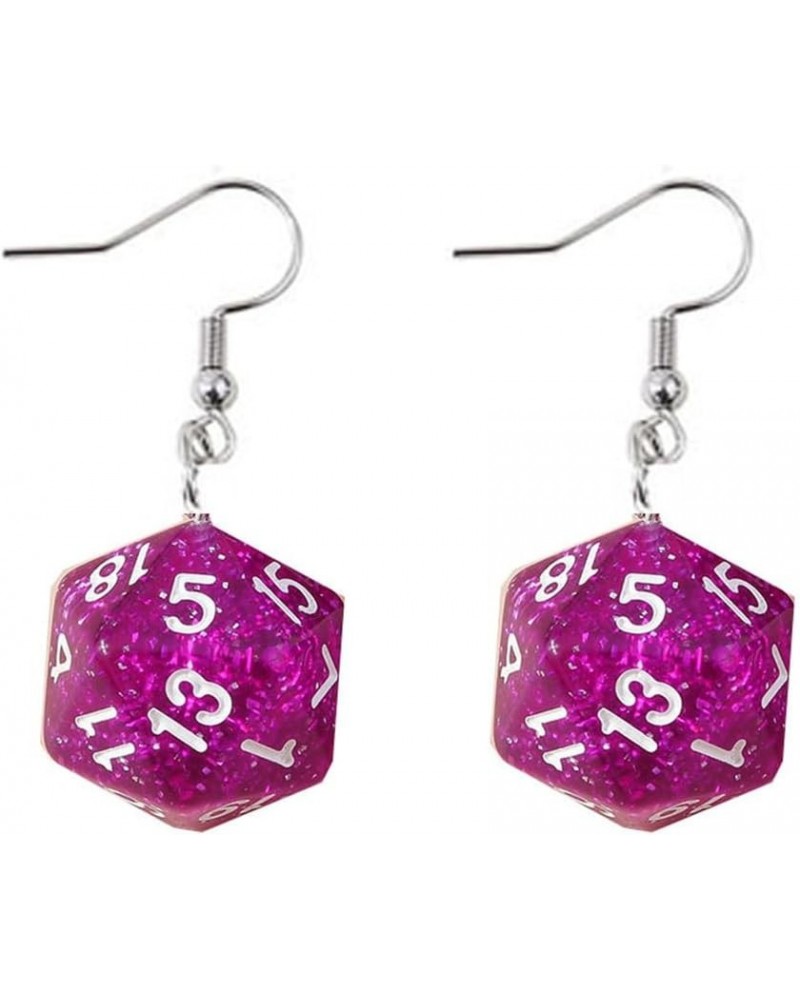 D20 Polyhedral Dice Earrings 3D Dice Dangle Earrings Dice Geometric Dangle Drop Weird Earrings Creative Funny Halloween Costu...