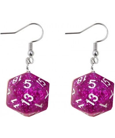 D20 Polyhedral Dice Earrings 3D Dice Dangle Earrings Dice Geometric Dangle Drop Weird Earrings Creative Funny Halloween Costu...