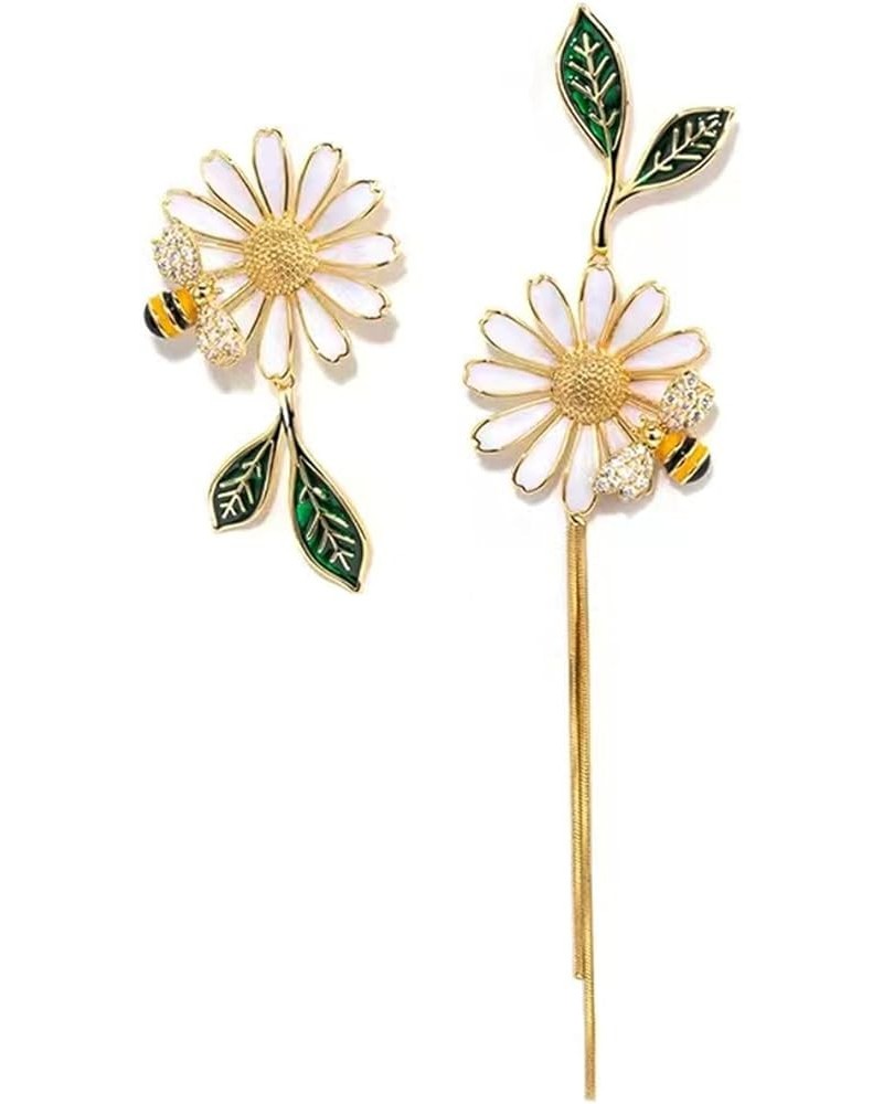 Daisy Flower Earrings for Women Asymmetrical Daisy Earrings Sunflower Earrings Holiday Party Wedding for Women Jewelry Gifts....