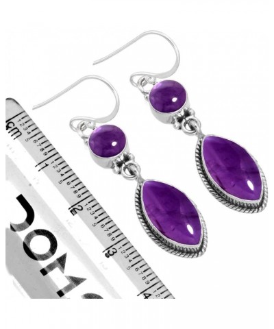 925 Sterling Silver Handmade Drop Dangle Earring for Women 2 Gemstone Statement Jewelry for Gift (98552_E) Amethyst $18.26 Ea...