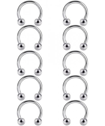 10pcs 14G 16G Stainless Steel Horseshoe Hoop Rings Ear Eyebrow Nose Septum Piercing 6-14mm 10pcs ball 14G*8*3 $8.11 Body Jewelry