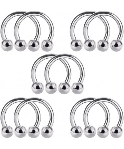 10pcs 14G 16G Stainless Steel Horseshoe Hoop Rings Ear Eyebrow Nose Septum Piercing 6-14mm 10pcs ball 14G*8*3 $8.11 Body Jewelry