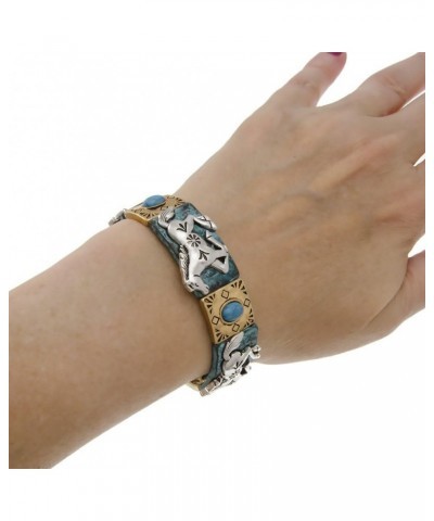 Horse Bracelet Tri-Tone with Patina - Western Horse Stretch Bracelet $16.51 Bracelets