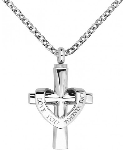 Cross Urn Necklace for Ashes I Love You Forever Mom/Dad Stainless Steel Keepsake Memorial Cremation Jewelry Dad $10.61 Necklaces