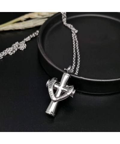 Cross Urn Necklace for Ashes I Love You Forever Mom/Dad Stainless Steel Keepsake Memorial Cremation Jewelry Dad $10.61 Necklaces