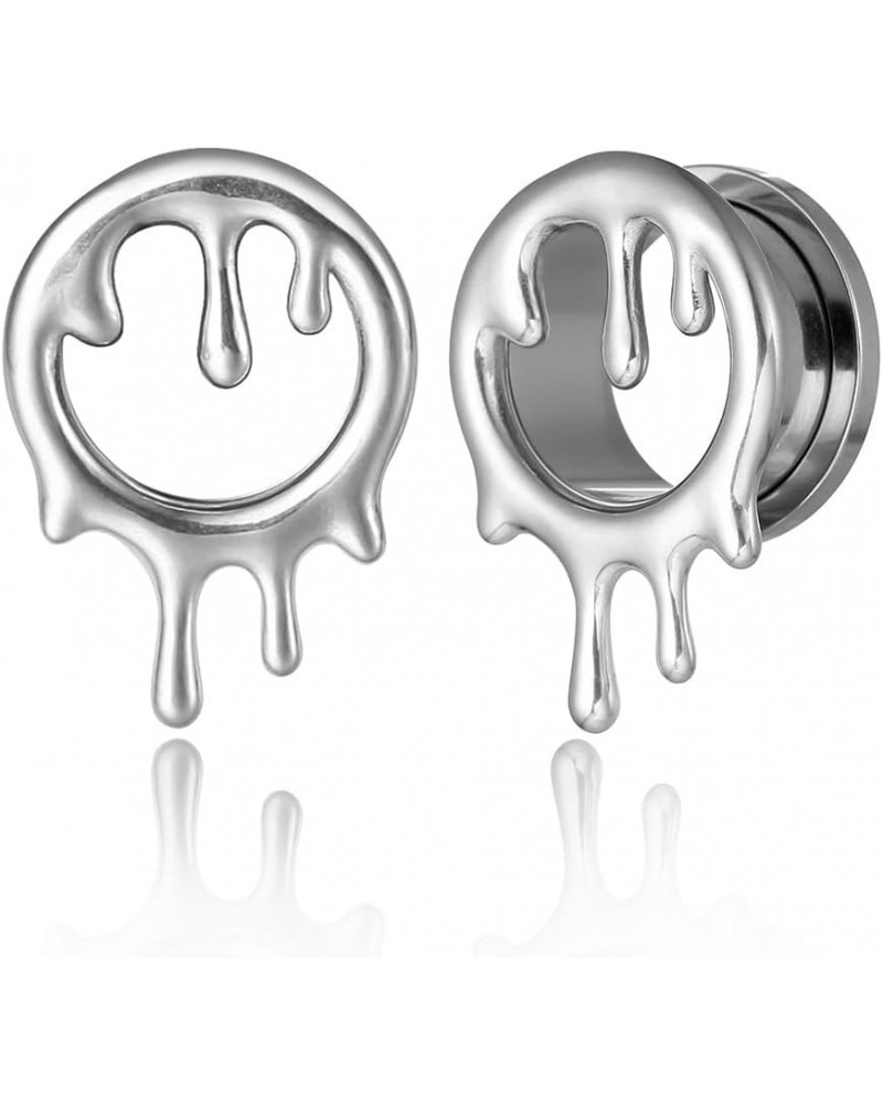 2PCS Flowing Like Water Halloween Ear Tunnels Plugs 316 Stainless Steel Ear Gauges Weight Saddle Plugs Hypoallergenic expande...