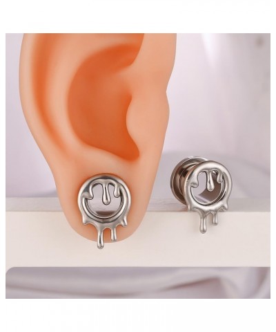 2PCS Flowing Like Water Halloween Ear Tunnels Plugs 316 Stainless Steel Ear Gauges Weight Saddle Plugs Hypoallergenic expande...