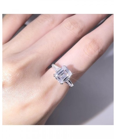 Engagement Rings for Women, Sterling Silver GHI VVS Moissanite Engagement Rings for Proposal Wedding Party Dress Costume Memo...