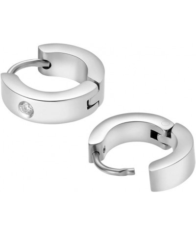 Small Huggie Hoop Earrings for Women Silver Cubic Zirconia $8.54 Earrings