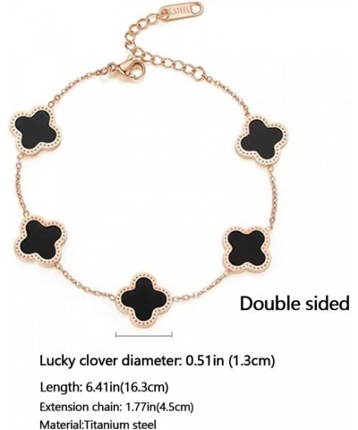 Plated Lucky Bracelet for Women White/Black/Red Bracelets Cute Link Bracelets Jewelry Gifts for Women Teen Girls (Black) $11....