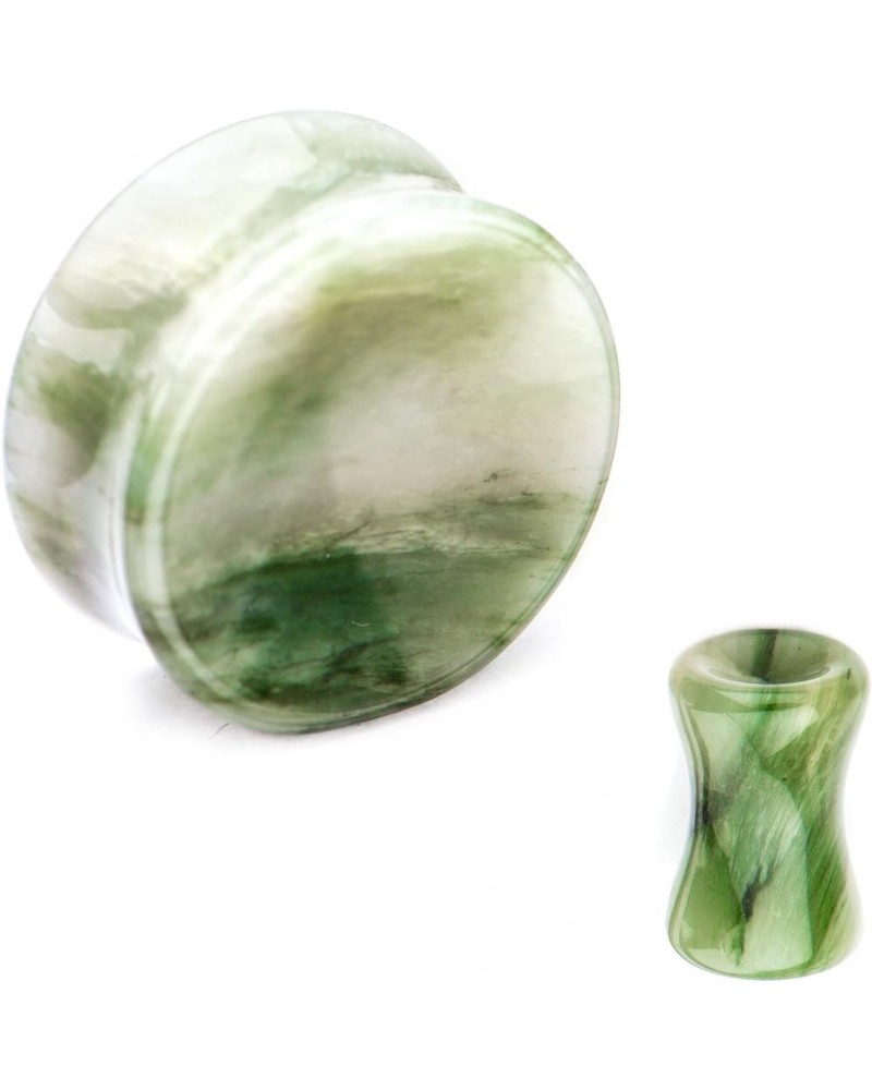 Double Flared Green Line Jasper Stone WildKlass Plugs 3/4 $11.99 Body Jewelry