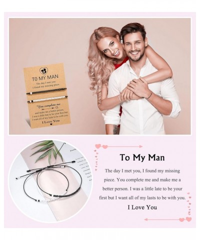 Pinky Promise Matching Bracelet for Couples Soulmate Man Distance Relationship Gifts for Women Men Him Her… man & matching be...