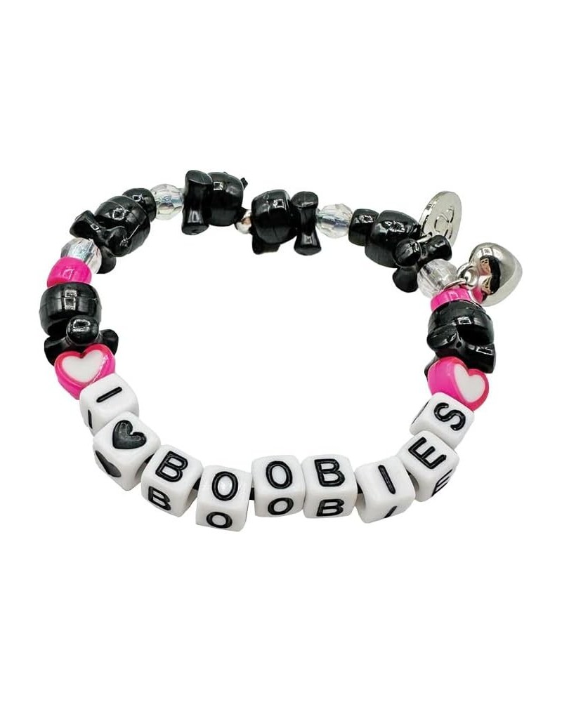 Kandi i love boobies! bracelet black $11.17 Bracelets