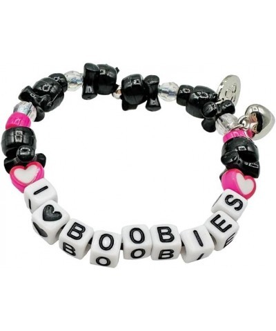 Kandi i love boobies! bracelet black $11.17 Bracelets