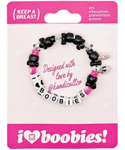 Kandi i love boobies! bracelet black $11.17 Bracelets