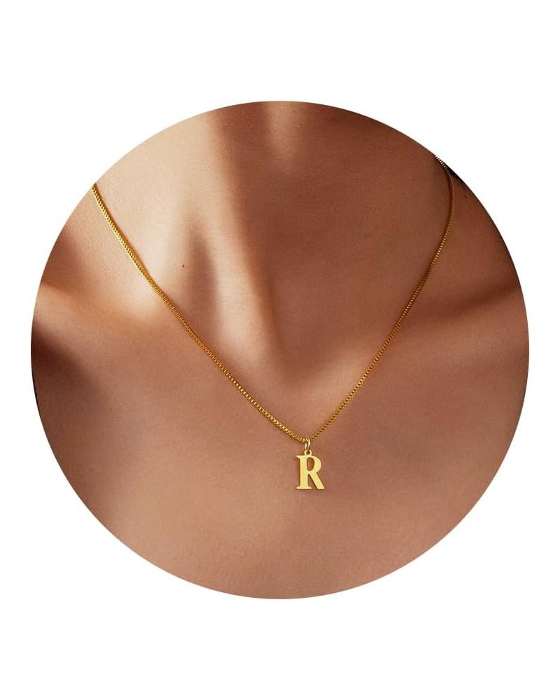 Initial Necklaces for Women Girls 14k Gold Letter Necklace Gold Plated Dainty A-Z Choker Necklace Custom Gifts Necklace Gold ...