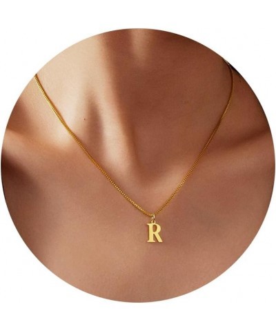 Initial Necklaces for Women Girls 14k Gold Letter Necklace Gold Plated Dainty A-Z Choker Necklace Custom Gifts Necklace Gold ...