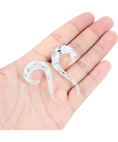 2pcs Glass Ear Tapers Plugs Handmade Hanger Ear Gauges Spiral Snail Ear Stretchers Piercing Jewelry 8g-00g B: Clear 4g(5mm) $...