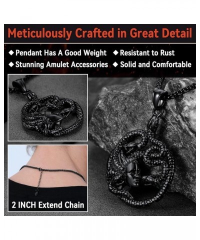 Medusa Pendant Necklace for Women Men, Stainless Steel/18K Gold Plated Ancient Greece Jewelry Customizable Delicate Gift Pack...