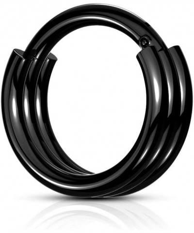 16GA 316L Stainless Steel Triple Layered Hoops Hinged Segment Ring 10mm (3/8") Diameter Black $8.88 Body Jewelry