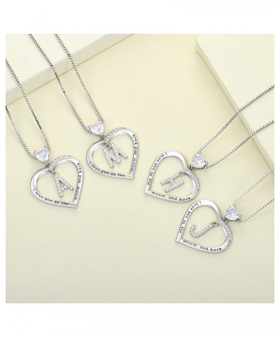 Initial Heart Necklace 925 Sterling Silver Love Cubic Zirconia Letter Pendant A-Z Alphabet Necklace for Women Letter-C $33.79...