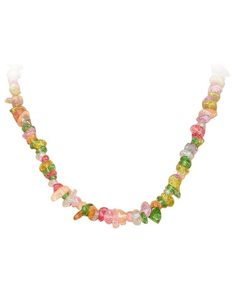 Crystal Chips Necklaces choker for Women Statement Choker Necklace Colorful Healing Gem Chip Stone Crystal Necklaces for Girl...