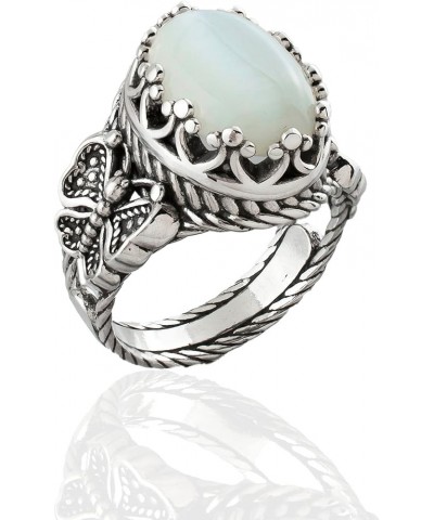 925 Sterling Silver Filigree Art Double Butterfly Detailed Women Cocktail Statement Ring, Gift Boxed Mother of Pearl $35.09 R...