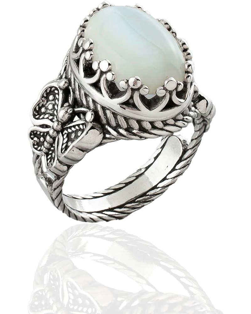 925 Sterling Silver Filigree Art Double Butterfly Detailed Women Cocktail Statement Ring, Gift Boxed Mother of Pearl $35.09 R...