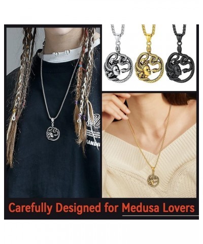 Medusa Pendant Necklace for Women Men, Stainless Steel/18K Gold Plated Ancient Greece Jewelry Customizable Delicate Gift Pack...