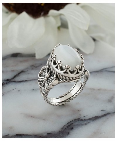 925 Sterling Silver Filigree Art Double Butterfly Detailed Women Cocktail Statement Ring, Gift Boxed Mother of Pearl $35.09 R...